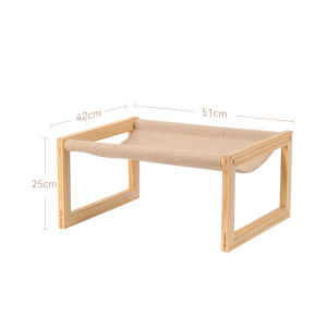 Pet Dog/Cat Bed Elevated Wooden Cat Hammock Cat Bedside Bed Breathable