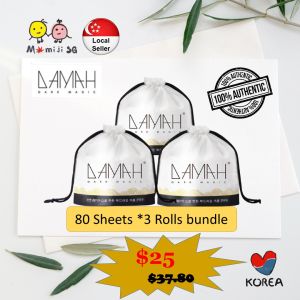 DAMAH Dark Magic Disposable Face Towel (3x80sheets/roll) Korea Cleaning Face Towel Multi-Purpose Makeup Remover Pads Dry & Wet Dual Use