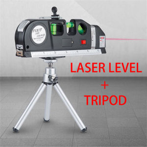 【🇲🇾Stock】4 IN 1 Multipurpose Laser Level High-precision Laser Level with Tripod Spirit Level Include Tape Rulers Measurement Tools 激光水平仪 卷尺测量工具