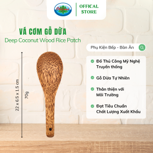 Vá Muỗng Xới Cơm Gỗ Dừa Ohiama Deep Coconut Wood Rice Patch Đồ Dùng Bàn Ăn Nhà Bếp Đồ Thủ Công VNXK