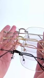 Rimless Photochromic Myopia Anti Radiation Eyeglass for Men and Women