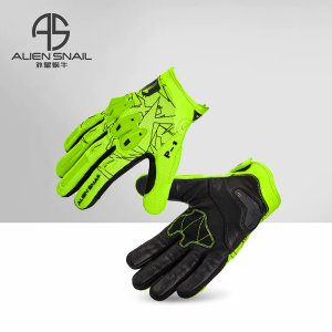 Alien Snail P1 Motorcycle Gloves for Men - Genuine Lambskin Palm Breathable Back All - Season Crash - Resistant