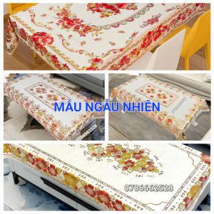 [5 màu tùy chọn] Khăn trải bàn 3D 80x120cm sang trọng không thấm nước chống thấm dầu mỡ dễ lau chùi