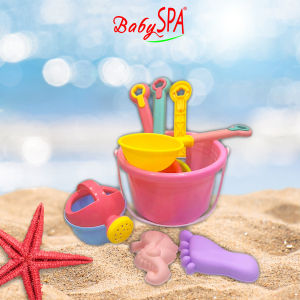 ♥♥♥ 𝐒𝐆 𝐒𝐞𝐥𝐥𝐞𝐫 BabySPA 8-Piece Sand Bucket Playset