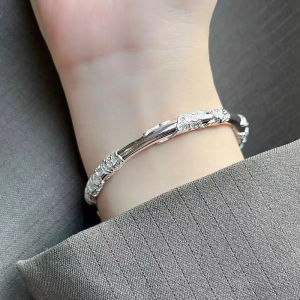 Elegant Delicate Silver Bracelet Flower Solid Womens Boutique Light Hand Jewelry Gift for Girlfriend on Valentines Day