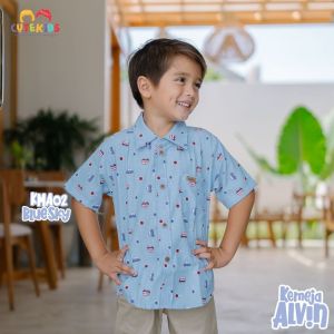 Kemeja Anak Laki Laki 0 - 6 Tahun Alvin Cutekids Motif Mobil Baju Kemeja Anak Laki Laki Cowok