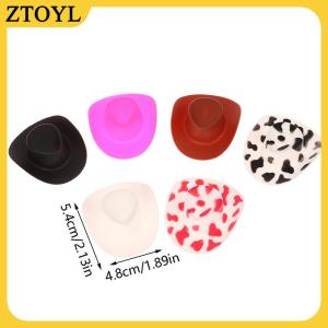 ZTOYL 10 chiếc mũ búp bê bằng nhựa thu nhỏ mũ cao bồi phương Tây Mũ Cowgirl để trang trí búp bê
