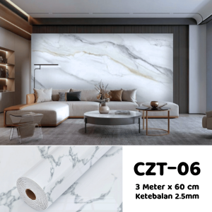 Wallpaper Dinding Vinyl Roll PVC Marble Foam Sticker Roll 60CM X 3M