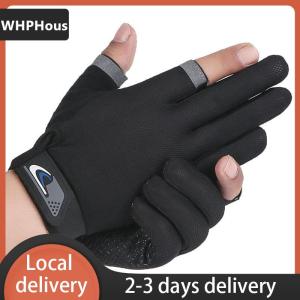 [COD] WHPHous Ship within 24 hours Summer Men Fishing Gloves Women Two Finger Cut Male Touchscreen Angling Anti-Slip Sun-Proof Breathable Cycling Fitness Gloves