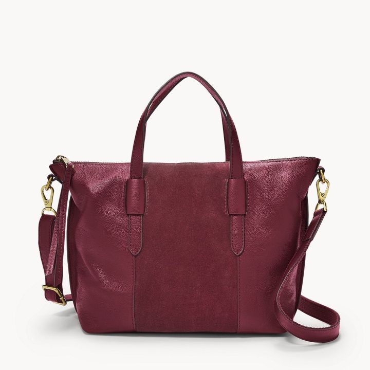Tas Wanita Fossil Skylar Satchel (warna: Claret Red) Lazada