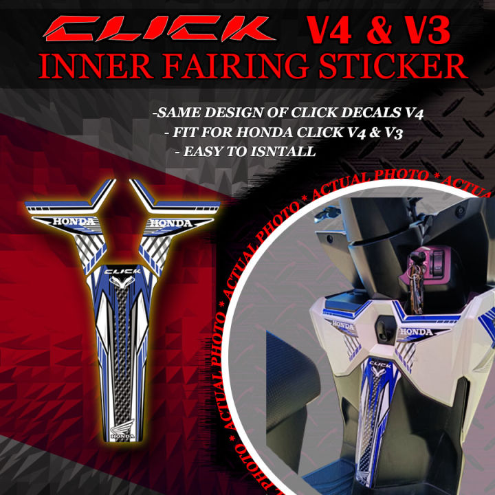 HONDA CLICK V4 & V3 INNER FAIRING STICKER / CLICK V4 STICKER /CLICK V3 ...
