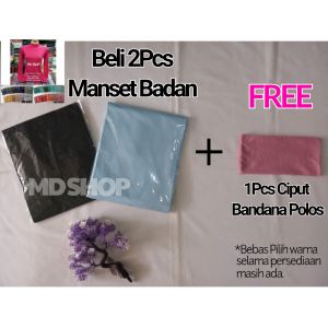 2Pcs Manset Baju FREE Ciput Bandana Polos