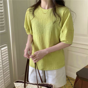 LHSunshine รุ่นใหม่มาแรง 📍เสื้อผ้าผู้หญิงเสื้อคอกลมใส่สบายเสื้อระบายอากาศเสื้อเนื้อนิ่ม เสื้อเนื้อนุ่มใส่สบายเหมาะสำหรับหน้าร้อน สีสันสุดหน้ารัก 🌈 ไม่สั่งไม่ได้แล้ว 🤩