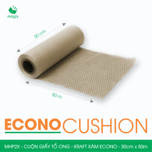 MHP2X - 30cm x 50m - Cuộn giấy tổ ong chống sốc - Kraft xám Siêu Tiết Kiệm ECONO