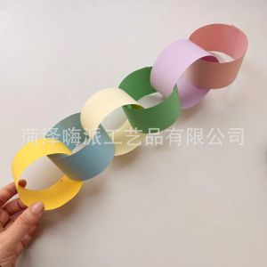 Sacesr Nordic Rainbow Paper Garland Chain Hanging Banner Colorful Bunting Streamer for Nursery Bedroom Party Wall Decoration J6H9P