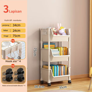 LEEGO Multifunction Shelves Multi-Tier Bookshelf 3/4/5 Floors Have Pulleys