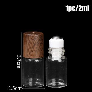 ภาชนะเปล่าสำหรับใส่เครื่องสำอางในแก้วเล็กของ Dorisna ขวดลูกกลิ้งน้ำมันหอมระเหยขวดลูกกลิ้งฝาไม้รีฟิลได้1/2/3/5Ml