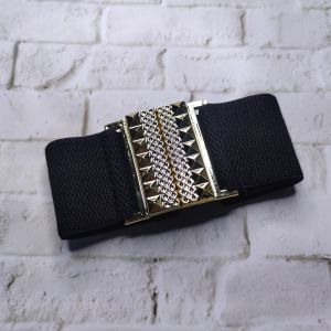 Ikat pinggang wanita belt elastis sabuk karet Import Yai gesper Giyo emas hitam coklat