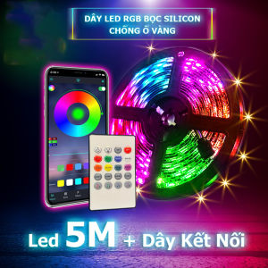 Dải đèn LED RGB 16 triệu màu 2M 3M 5M điều khiển bằng điện thoại nháy theo nhạc trang trí decor phòng