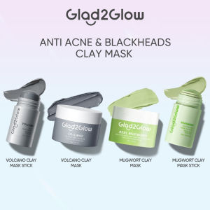 [BPOM] GLAD2GLOW Anti Acne | Pore Clay Mask Refines Pores Calms Acne Purifies Skin | Jar | Stick