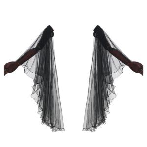 Của phụ nữ Victorian vải tuyn dài găng tay Gothic Đen/Trắng chiffon tay áo có thể tháo rời Ma Cà Rồng Phù Thủy Trang Phục Cosplay Quà Tặng
