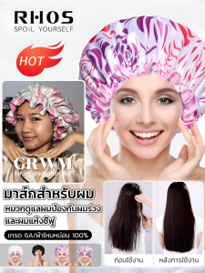 ผู้หญิงขยายหมวกอาบน้ำสองชั้น การดูแลผมป้องกันผมร่วง หมวกอาบน้ำสีกันน้ำ