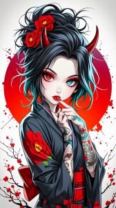 Hình ủi dán nhiệtin ủiin áo Mẫu GirlKimono in áo thunmặc tết 2025 in áo bằng ủi HHG08 (Nhiều kích cỡ & Mẫu) chọn.