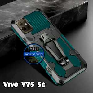 Casing Hp Untuk Vivo Y75 5G Soft Case Kickstand Armor Belt Clip Terbaru