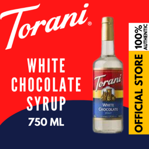 Torani White Chocolate Syrup 750mL Premium Mocha Mixer Ice Cream Topping Versatile Use