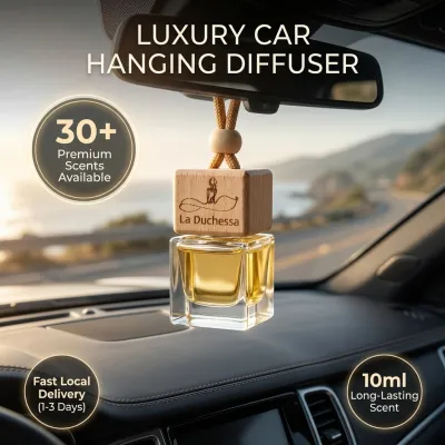 [SG Stock] La Duchessa Luxury Car Hanging Diffuser 10ml | 100% Alcohol-Free Essential Oil | Long-Lasting Car Freshener Odor Eliminator