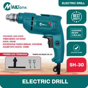 MailTank SH30 Mesin Bor Tangan 10mm Putaran Bisa Bolak Balik Bisa Buat Bor Tembok Kayu Besi Ringan