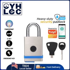 CYH 55mm Security Smart Padlock – Fingerprint + Mobile App Unlock Anti-Pry/Anti-Cut IP68 Waterproof Type-C Rechargeable