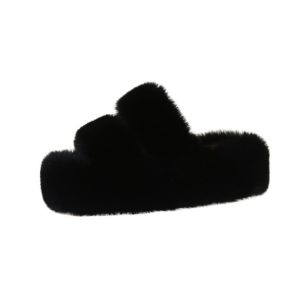 7Cm Thick-Soled Slippers For Outdoor Wear 2025 Autumn New Fashion Wedge Platform Slippers Sizes 35-41 Cotton Slippers
