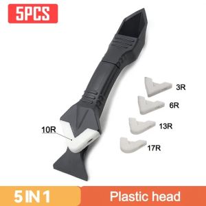 Feelife 5 In 1 Silicone Scraper Sealant Smooth Remover Tool Set Caulking Finisher Smooth Grout Kit Floor Mould Removal Hand Tools Set