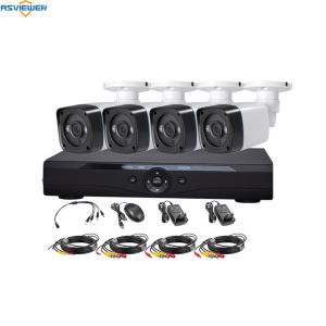 5.0MP 4CH DVR Kits Outdoor DIY CCTV Security System IR night vision 4pcs waterproof Camera  power cable Analog Home security Video Surveillance Set AS-MVK5804E-4F
