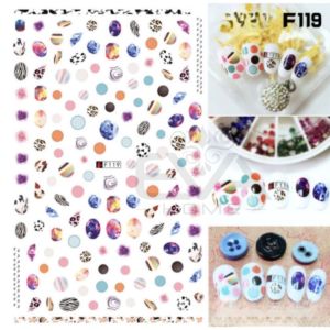 Sicker Dán Móng Tay 3D Nail Sticker Tráng Trí Hoa Văn Vân Đá Sắc Màu F118