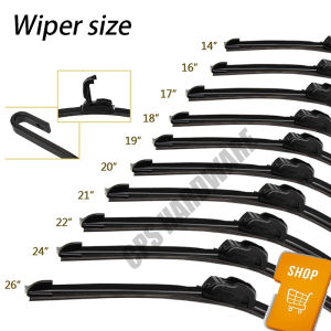 Universal Car Wiper Blade U Hook Type Windscreen Windshield Rubber Hybrid Auto Wipers Accessories