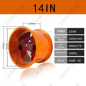 Axial flow fan   8/10/12/14/16/20in Industrial fan All iron High power exhaust fan