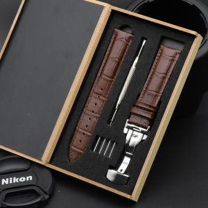 Top Quality Watch Strap 18mm 20mm 22mm 24mm Calf Genuine Leather Watch Band Alligator Grain Brown Watch Strap For Tissot Seiko