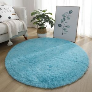 OKKFINE Thickened Living Room Rugs Non Slip Soft Plush Furry Carpet High Quality 40cm Round Carpet For Living Room Home Decor Bedroom