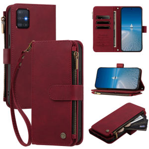 Flip Leather Zipper Wallet Case For Samsung Galaxy A51 A71A41 A31 A21 A11 A10 A20 A30 A50 A70 A03S A42 A21S Note 9 Note 8 Cards Phone Cover