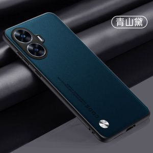 Case For Realme C55 4G RealmeC55 2023 Phone Casing Back Cover Shockproof Bumper Luxury Leather Fashion No Fingerprint Anti Drop Soft TPU Edge
