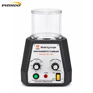PHYHOO KD-100 Mini Magnetic Tumbler 200W 2000RPM 4 Speed Control Jewelry Polisher for Gold Silver Deburring Finishing