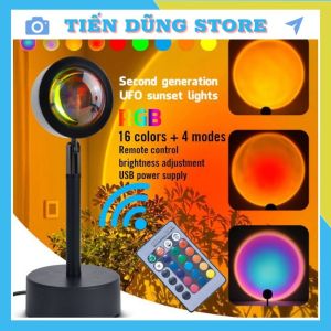 [Đèn Hoàng Hôn 16 Màu] Có Điều Khiển Chuyển Đổi 16 Màu Khác Nhau Tiktok Sunset Red Rainbow Trang Trí Livestream...