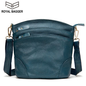 Royal Bagger Shoulder Sling Bag For Women Girls Genuine Cow Leather Fashion Small Bags Casual Handbag