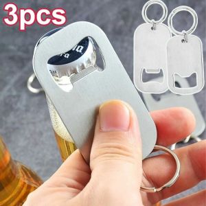 3pcs Multi Purpose Creative Beer Opener Keychain Stainless Steel Bottle Opener Keychain Keyring