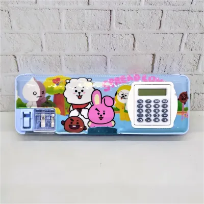 Kotak Pensil Tutup Magnet 2 Sisi + Rautan + Kalkulator LPY66-2 / Tempat Pensil / Tepak Pensil / Pencil Case / Box Pen / Boks Pensil