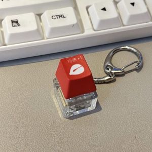 CRNGW เอบีเอสเอบีเอส พวงกุญแจปุ่มปลายนิ้ว แอลอีดี ปุ่มแป้นพิมพ์ ของเล่นแบบบีบอัดปุ่มแป้นพิมพ์ พวงกุญแจรูปกุญแจ สวิตช์คีย์บอร์ด พวงกุญแจกระดุมบีบอัด ความบันเทิงยามว่างในสำนักงาน