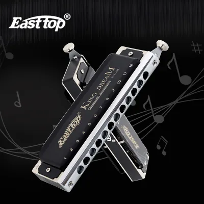 Easttop Harmonica 12 Hole 48 Tone Chromatic Harmonica Key of C Professional Mouth Organ with Case Gift for Professional Player Beginner Students Kids Birthday Gift T12-48K