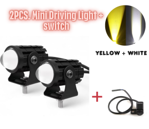 Rusi Flair 125 Motorcycle Super Bright Mini Driving Light High/Low White/Yellow Beam Waterproof Universal Headlight And Switch
